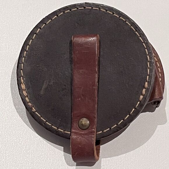 Vintage Sweden Nils Hörk Brass Pewter Snus Dosa Snuff Can Leather Carrying Case - Picture 5 of 16